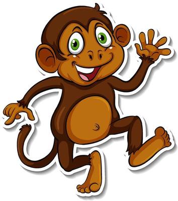 A cute monkey cartoon animal sticker