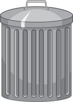 Trash can in cartoon style on white background vector