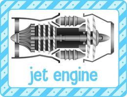 Vocabulary flashcard with word Jet Engine vector