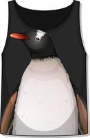 parte delantera de la camiseta sin mangas con estampado de pingüinos vector