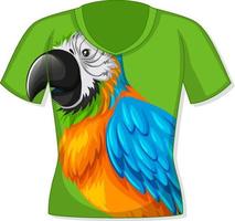 camiseta con estampado de pájaro loro vector