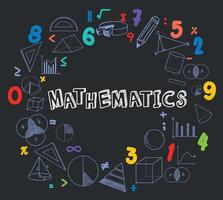 frontera de objetos matemáticos doodle vector