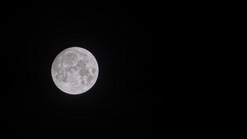 Full Moon Moving In Dark Black Night Sky video