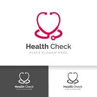 Stethoscope icon with heart shape. Health and medicine symbol.