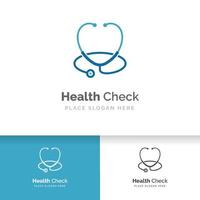Stethoscope icon with heart shape. Health and medicine symbol