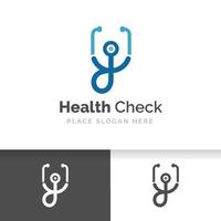 símbolo de diseño de icono de estetoscopio. plantilla de logotipo de salud y medicina. vector