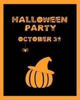 Party halloween poster lettering on black background vector