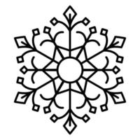 Diseño de icono de vector de copo de nieve aislado sobre fondo blanco.