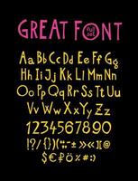 English, original display font. vector