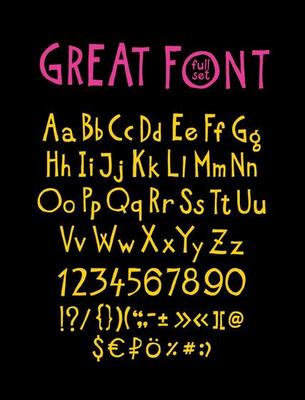 English, original display font.