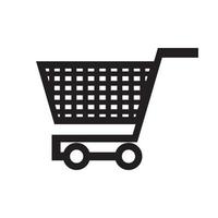 Shopping trolley icon for transporting goods in store vector