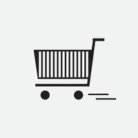 Shopping trolley icon for transporting goods in store vector