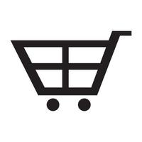 icono de carrito de compras para transportar mercancías en la tienda vector