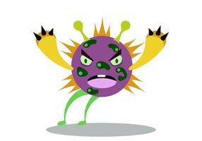 Illustration vector graphic of spooky character of germ, bacteria and virus.