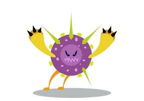 Illustration vector graphic of spooky character of germ, bacteria and virus.