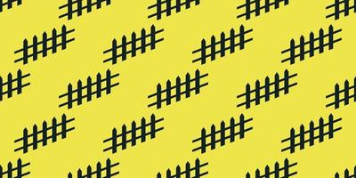 Seamless pattern of fence design isolated on yellow background. vector