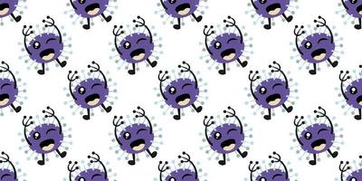 Seamless pattern of Cute cartoon germ in flat style design isolated on white background. vector