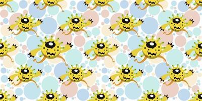 Seamless pattern of Cute cartoon germ in flat style design vector