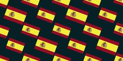 Seamless pattern of Spain flag isolated on dark blue background. vector