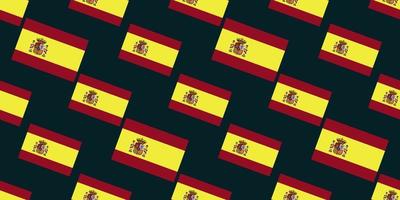 Seamless pattern of Spain flag isolated on dark blue background. vector