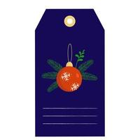 Christmas gift tag vector