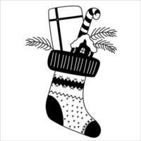 Christmas boot with gifts vector