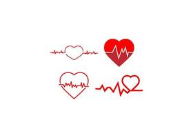 Heart pulse icon set design illustration vector template