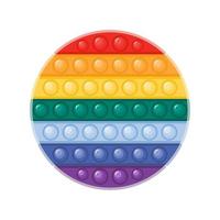 moderno juguete antiestrés pop it fidget en colores del arco iris en forma de círculo vector