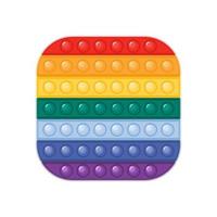 Trendy antistress pop it fidget toy in rainbow colors square shaped vector