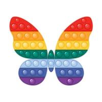 Pop it fidget toy butterfly shaped vector