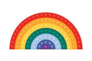 Pop it fidget toy rainbow shaped vector