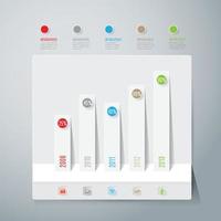 Paper art graph and icons