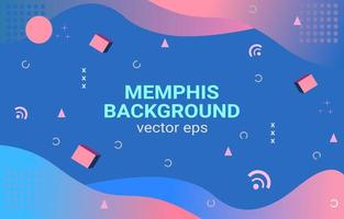 abstract memphis geometric background with liquid shapes. Stylish gradient shape composition. Cool background design for social media post vector