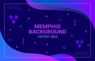 Modern memphis background with wavy shapes with gradient for banner or presentation vector