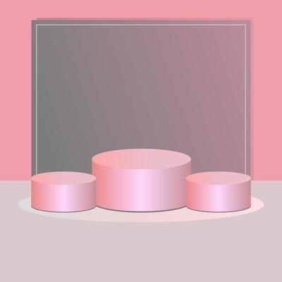pink podium display products for cosmetics. vector illustration for promoting sales and marketing.