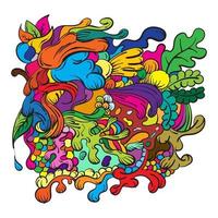 Fondo de vector de doodle abstracto colorido atractivo. plantilla de diseño para carteles, pancartas y telas