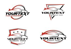 Vector Abstract Sport Car Silhouette Logo Set