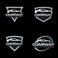 Vector Abstract Sport Car Silhouette Logo Set