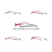 Vector Abstract Sport Car Silhouette Logo Set