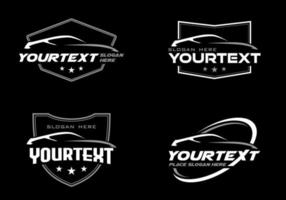 vector, extracto, coche deportivo, silueta, logotipo, conjunto