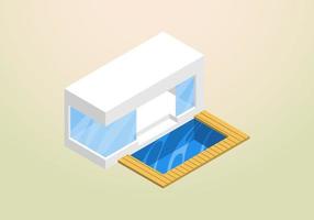 isometric design of modern and minimalist house vector template