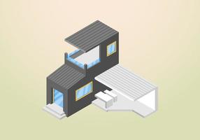 isometric design of modern and minimalist house vector template