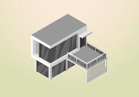 diseño isométrico de plantilla de vector de casa moderna y minimalista