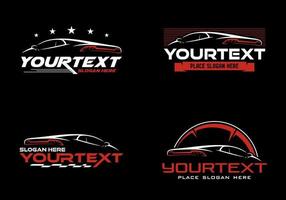 Vector Abstract Sport Car Silhouette Logo Set