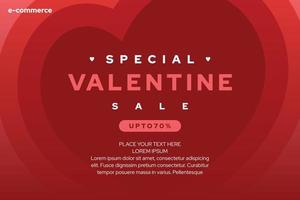 Valentine day sales promotion banner design suitable for social media post, brochure, poster, web banner etc. vector