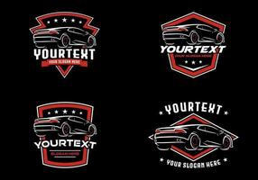 Vector Abstract Sport Car Silhouette Logo Set