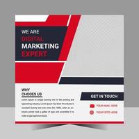 Digital marketing live webinar and corporate social media post template vector