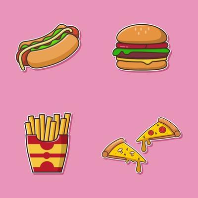 Fast Food Sticker Images – Browse 42,210 Stock Photos, Vectors, and Video