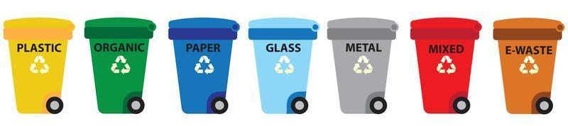 Recycling bins. Containers with separated garbage. vector