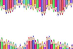 colored Wooden pens isolated in a white background vector illustration